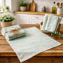 Bavlnená kuchynská utierka 9086 tyrkysovo zelené