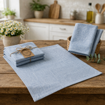Bavlnená kuchynská utierka 9086 modré