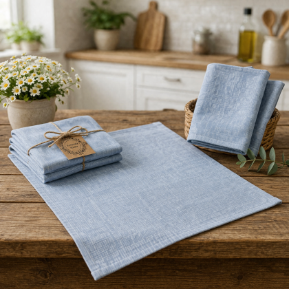 Bavlnená kuchynská utierka 9086 modré