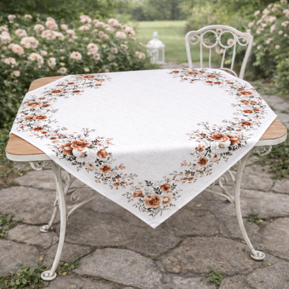 Jemný obrus 85x85 cm s kvietkami 6090