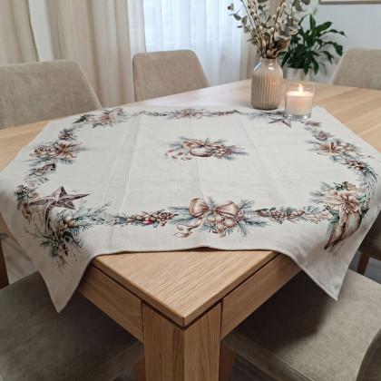 Vianočný žinilkový obrus 100x100 cm Chenille HVIEZDA Vianočný žinilkový obrus 100x100 cm Chenille HVIEZDA