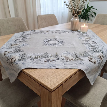 Vianočný žinilkový obrus 100x100 cm Chenille MEDVEĎ Vianočný žinilkový obrus 100x100 cm Chenille MEDVEĎ
