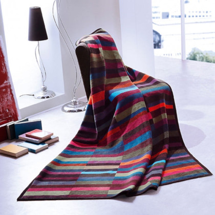 Deka VELURO multi pruhy pestrá 25273