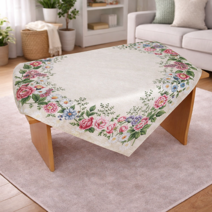 Gobelínový obrus - 040C, 100x100 cm kvety