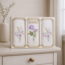 Dámske vreckovky vyšívané 3 ks biele 101