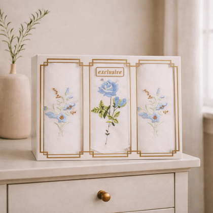 Dámske vreckovky vyšívané 3 ks biele 101/1