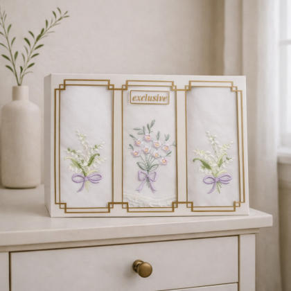 Dámske vreckovky vyšívané 3 ks biele 61/1