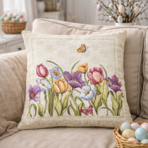 Dekoračná obliečka na vankúš z gobelínu 061 C Tulipány Dekoračná obliečka na vankúš z gobelínu 061 C Tulipány