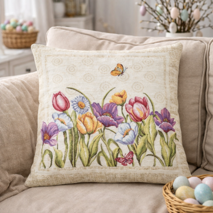 Dekoračná obliečka na vankúš z gobelínu 061 C Tulipány Dekoračná obliečka na vankúš z gobelínu 061 C Tulipány