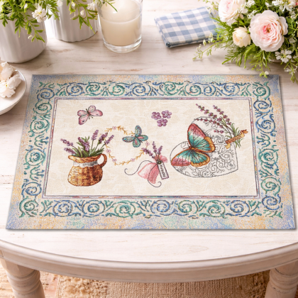 Prestieranie pod taniere s kvetinovým motívom, gobelínové 030C levanduľa