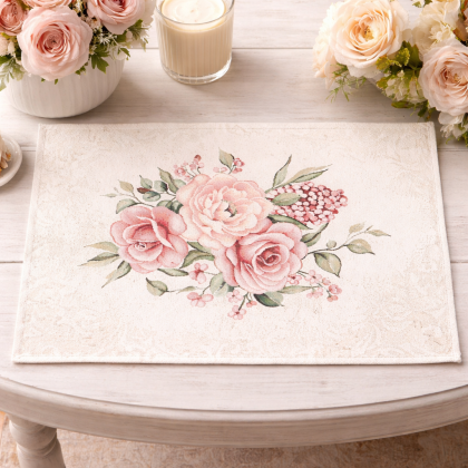 Prestieranie pod taniere s kvetinovým motívom, gobelínové 041C