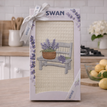 Kuchynská utierka v darčekovom balení levandula lavička 79