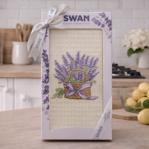 Kuchynská utierka v darčekovom balení levanduľa košík 78