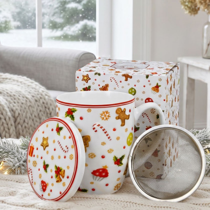 VIanočný porcelánový bylinkový hrnček Sweet Christmas 0,38l VIanočný porcelánový bylinkový hrnček Sweet Christmas 0,38l