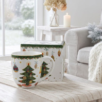 VIanočný porcelánový MEGA hrnček so stromčekom - 1 liter