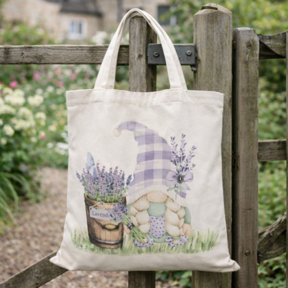Nákupná taška bavlnená 10 trpaslíčka s levanduľou