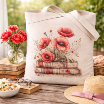 Nákupná taška bavlnená - 18 vlčie maky