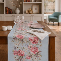 Gobelínová šerpa - behúň na stôl AIDEN GARDEN modrý