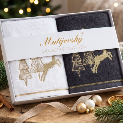 Set uterákov s vianočným motívom - dekor 17 jeleň