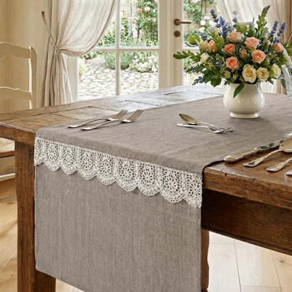 Jemný obrus ELINE 40x140 cm sivý