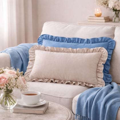 Obliečka na vankúš 30x50 cm Falbanka bežová