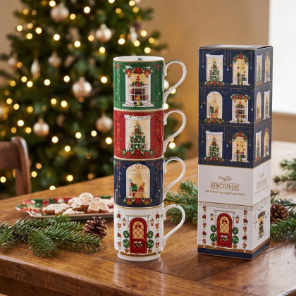 Sada štyroch porcelánových hrnčekov Festive Avenue (4 x 275 ml) Sada štyroch porcelánových hrnčekov Festive Avenue (4 x 275 ml)