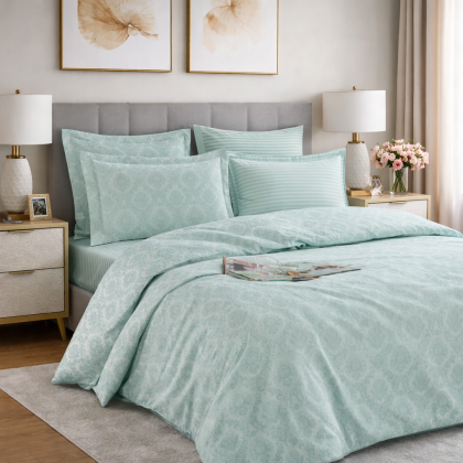 Posteľné obliečky bambusový damašok Finezza - mätová