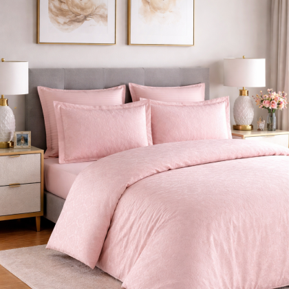 Posteľné obliečky bambusový damašok Finezza - pudrová