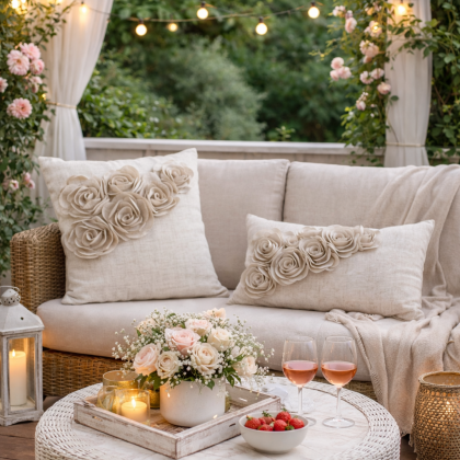 Obliečka na vankúš FLORES 7 bežová