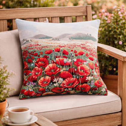 Jarná obliečka z gobelínu 1349 vlčie maky