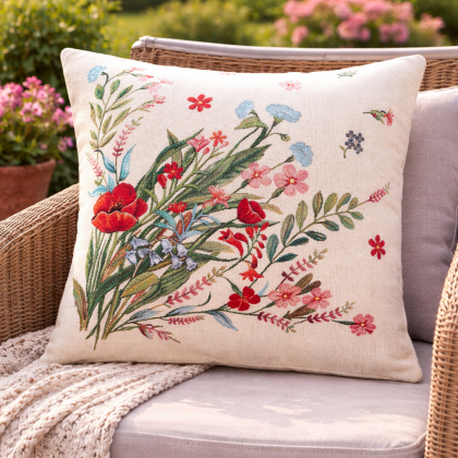 Gobelínová dekoračná obliečka - 017C lúčne kvety