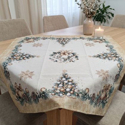 Vianočný žinilkový obrus 100x100 cm Chenille VENIEC 2 Vianočný žinilkový obrus 100x100 cm Chenille VENIEC 2