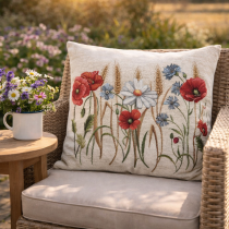 Gobelínová obliečka na vankúš EDEN 1306 vlčie maky a nevädza