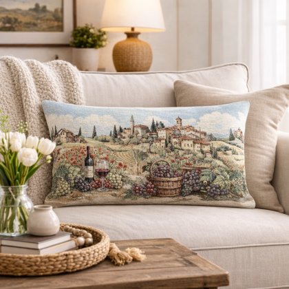 Obliečka na vankúš z gobelínu 1361 Toskánske vinice, 40x70 cm