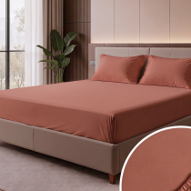 Prestieradlo 140x200 / 30 cm DINA z bavlneného saténu hnedá Prestieradlo 140x200 / 30 cm DINA z bavlneného saténu hnedá