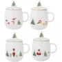 Porcelánové hrnčeky so sitkom Let It Snow 4ks 450 ml