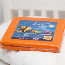 Detská napínacia plachta zo 100 % bavlny – jemný jersey deluxe oranžová