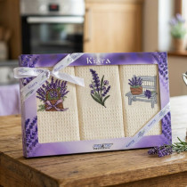 Darčeková sada vaflových utierok s výšivkou Levanduľa 116