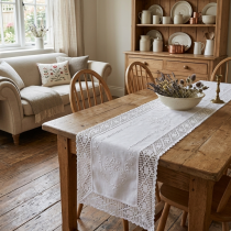 Vyšívaný biely behúň - šerpa 40x140 cm 6937