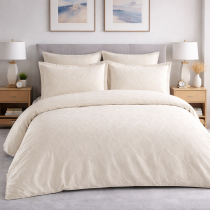 Posteľné obliečky bambusový damašok Finezza - krémová