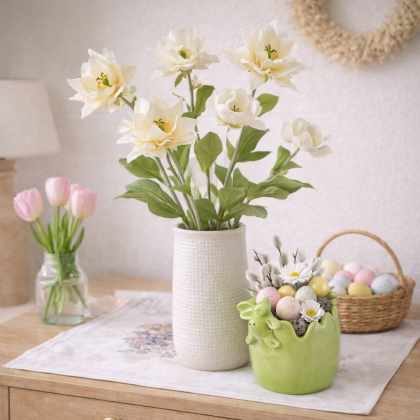 SASTERNKA ČÍNSKA dekoratívna umelá kvetina s okvetnými lístkami z hodvábnej látky