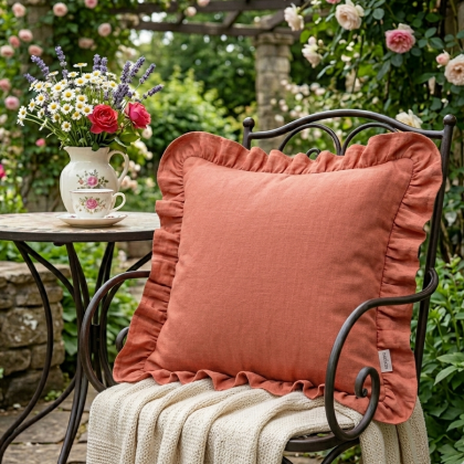 Ľanová obliečka na vankúš 45x45 cm MAROKO terakota