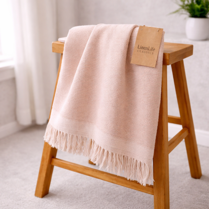 LINEN - ľanová osuška 70x140cm pudrová