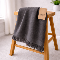 LINEN - ľanová osuška 70x140cm tmavosivá