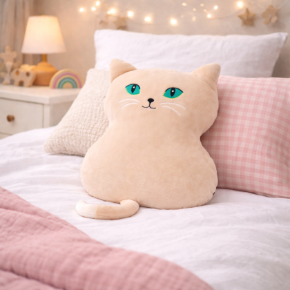 Plyšová hračka, vankúš MAČKA 50cm bežová