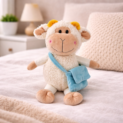 Plyšák - Plyšová hračka / vankúš OVEČKA 30cm tyrkys