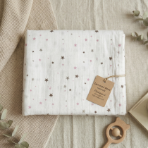Mušelínová zavinovacia plienka 120x120 cm Hviezdičky 71