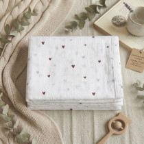 Mušelínová zavinovacia plienka 120x120 cm Srdiečka 70