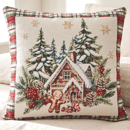 Vianočná gobelínová obliečka chenille 004V
