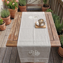 Tkaný behúň - stredový obrus HEART Biscuit